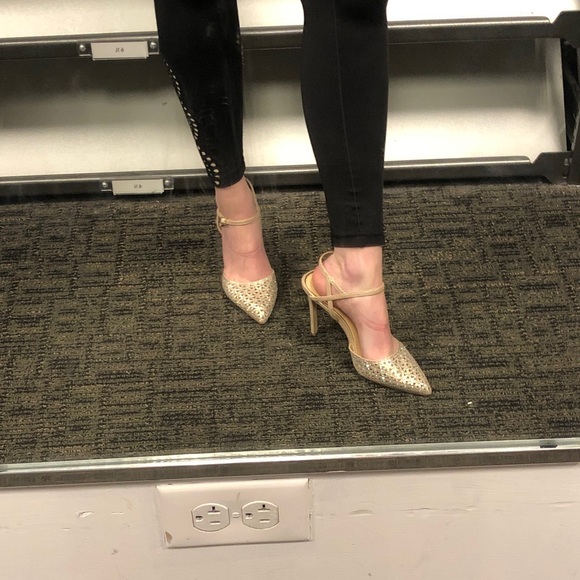 Gold Badgley Mischka Closed Toe Pumps- Fatima Pumps - Picture 2 of 7